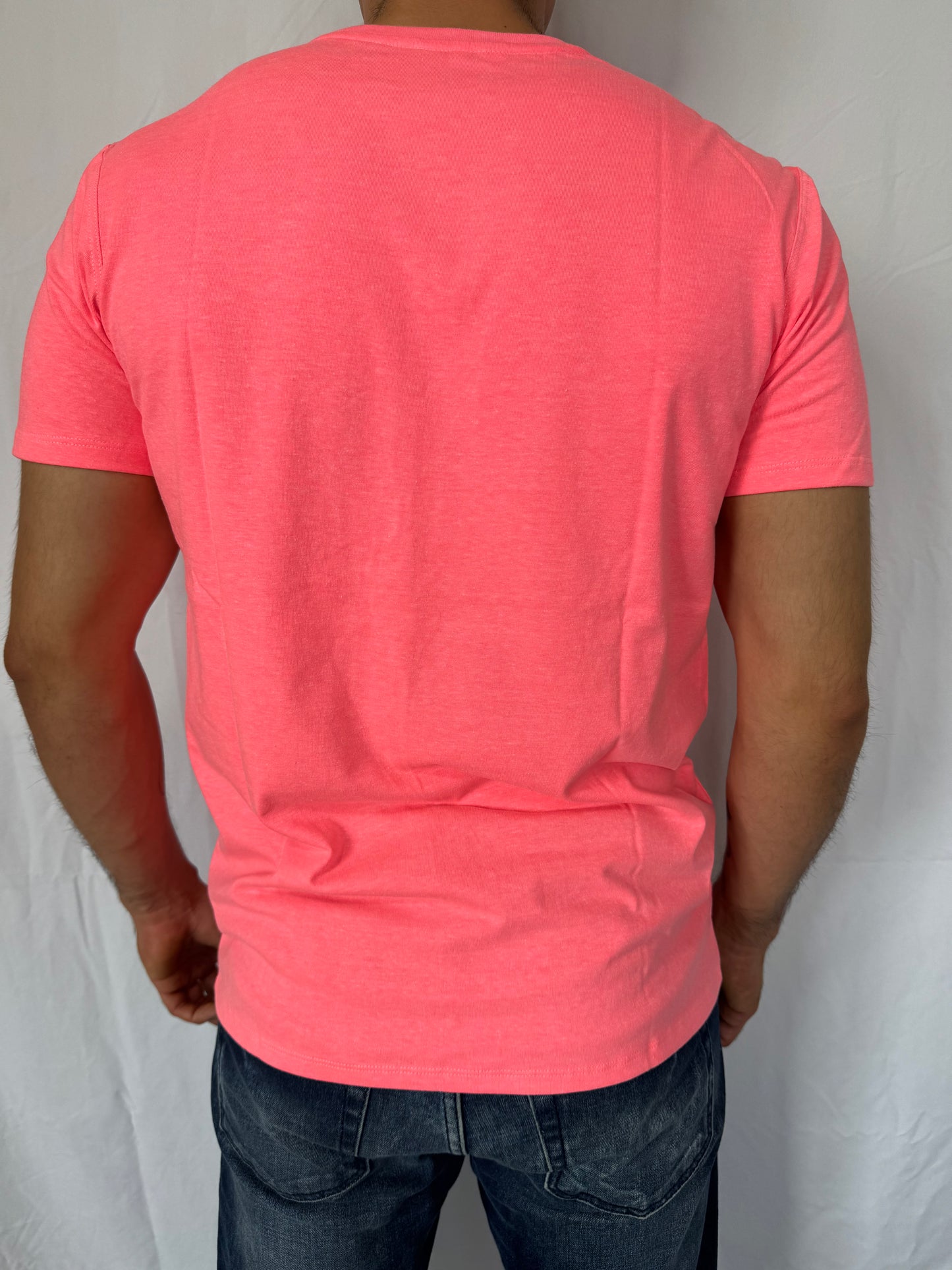 Playera Esencial Manga Corta - Coral Fosforescente